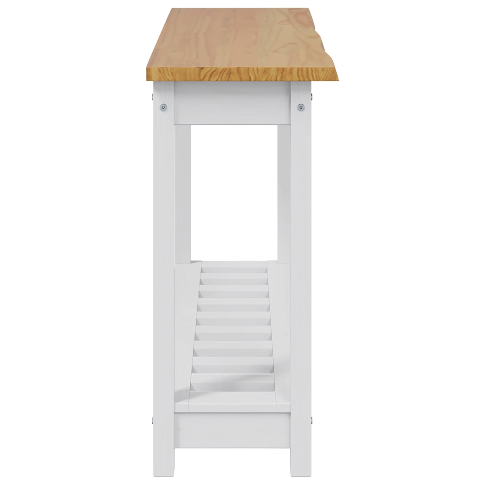 VidaXL Konsola z półką EKAI Biały 112 x 35 x 76 cm Lite drewno sosnowe