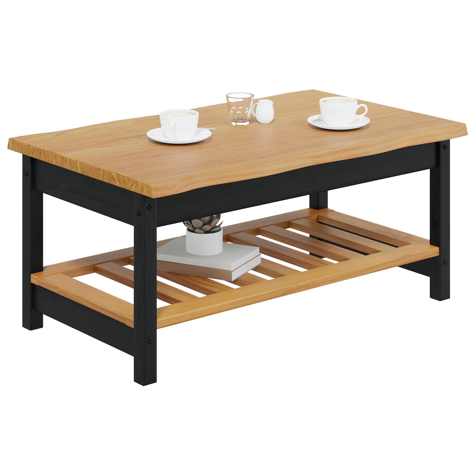 VidaXL Stolik kawowy EKAI Czarny 100 x 60 x 45,5 cm