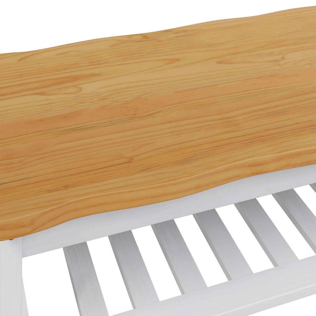 VidaXL Stolik kawowy EKAI Biały 100 x 60 x 45,5 cm Lite drewno sosnowe