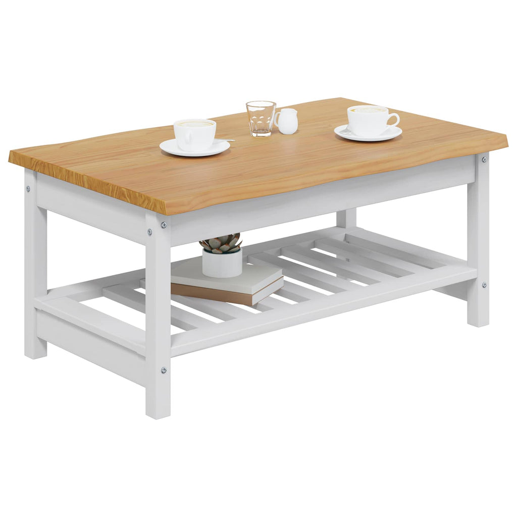 VidaXL Stolik kawowy EKAI Biały 100 x 60 x 45,5 cm Lite drewno sosnowe