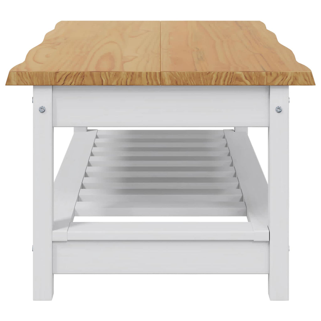VidaXL Stolik kawowy EKAI Biały 100 x 60 x 45,5 cm Lite drewno sosnowe