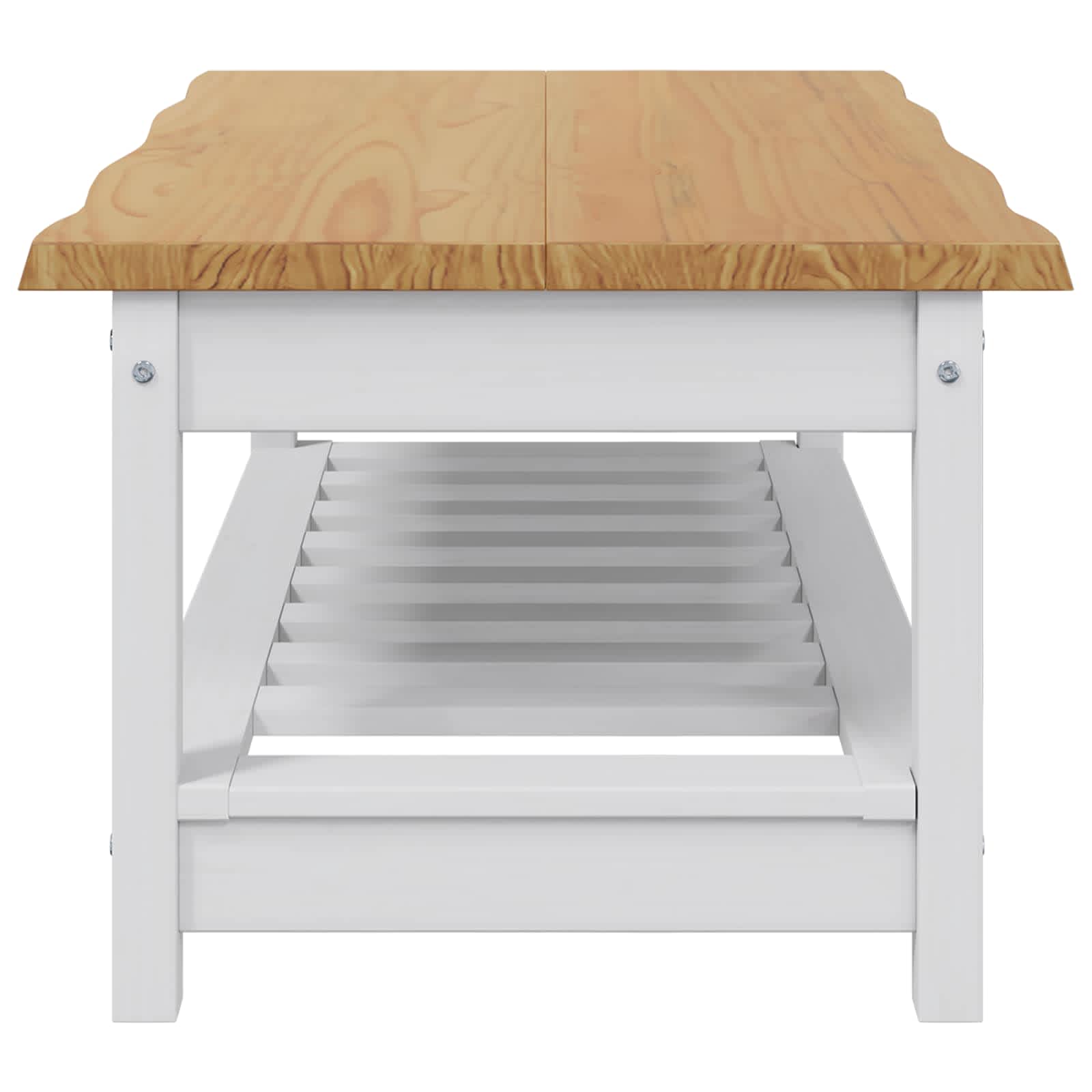 VidaXL Stolik kawowy EKAI Biały 100 x 60 x 45,5 cm Lite drewno sosnowe