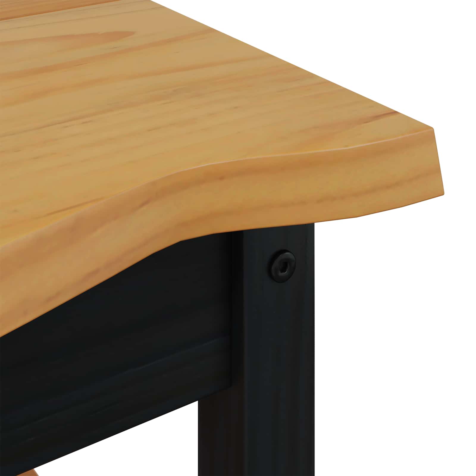 VidaXL Stolik boczny EKAI Czarny 50 x 50 x 45,5 cm Lite drewno sosnowe