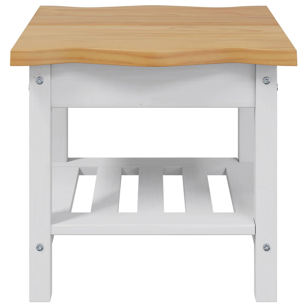 VidaXL Stolik boczny EKAI Biały 50 x 50 x 45,5 cm Lite drewno sosnowe
