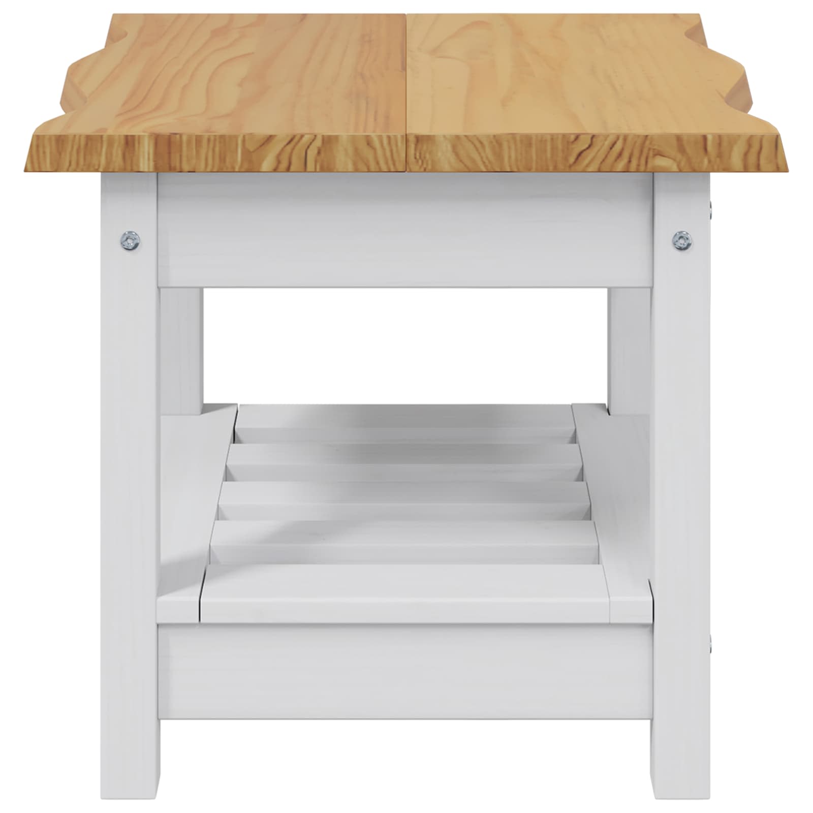 VidaXL Stolik boczny EKAI Biały 50 x 50 x 45,5 cm Lite drewno sosnowe