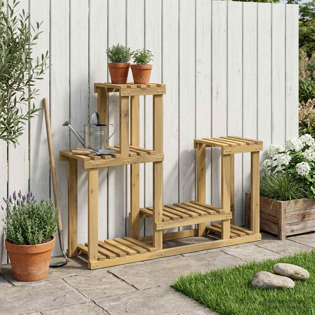 vidaXL Stojak na rośliny Biały 90 x 25 x 73 cm Lite Drewno Akacji
