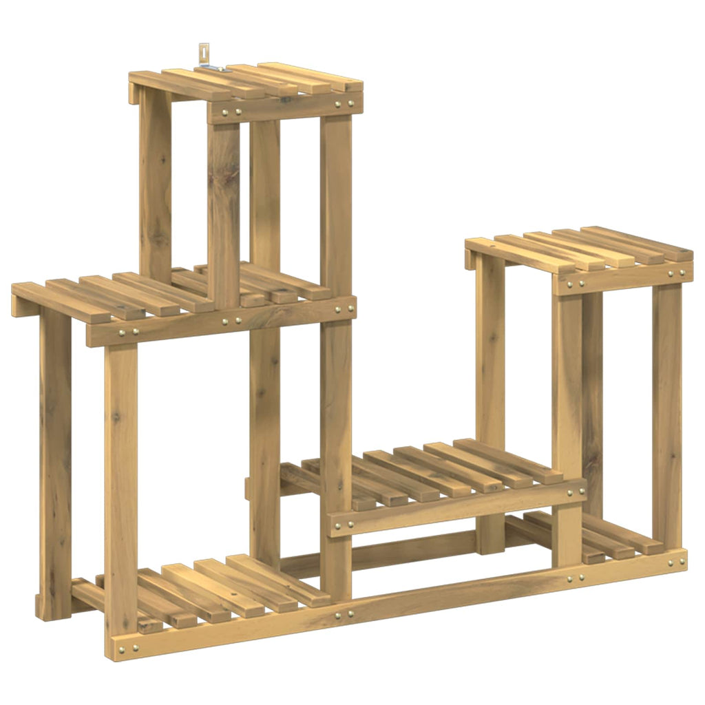 vidaXL Stojak na rośliny Biały 90 x 25 x 73 cm Lite Drewno Akacji