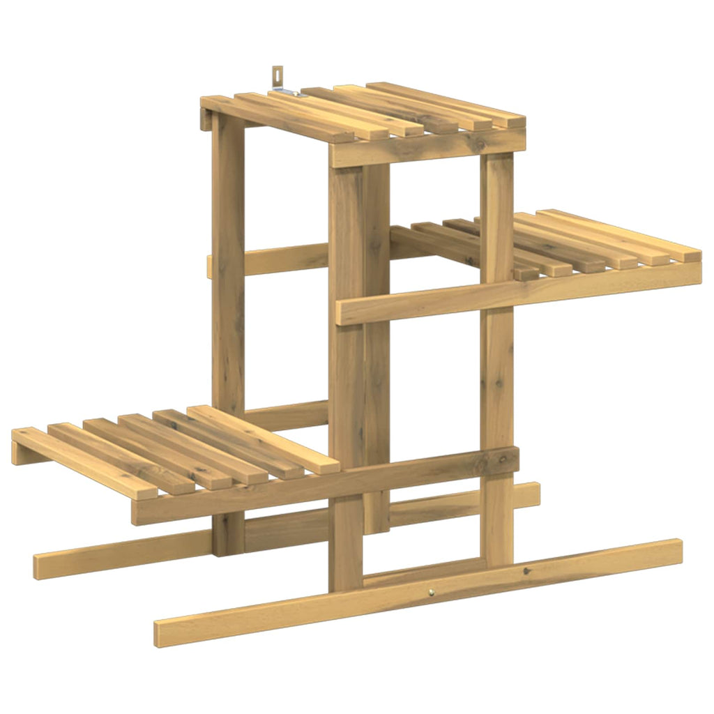 vidaXL Stojak na rośliny Biały 82 x 36 x 60 cm Lite Drewno Akacji