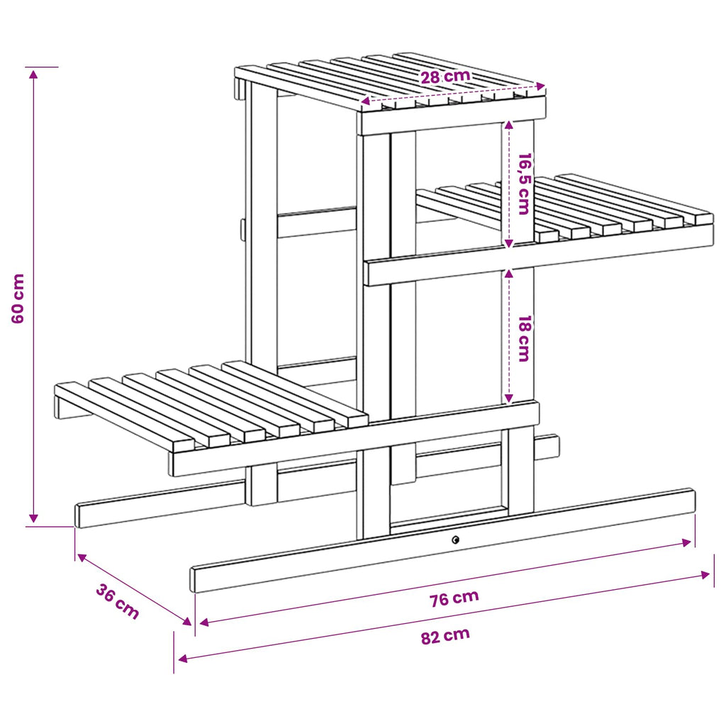 vidaXL Stojak na rośliny Biały 82 x 36 x 60 cm Lite Drewno Akacji
