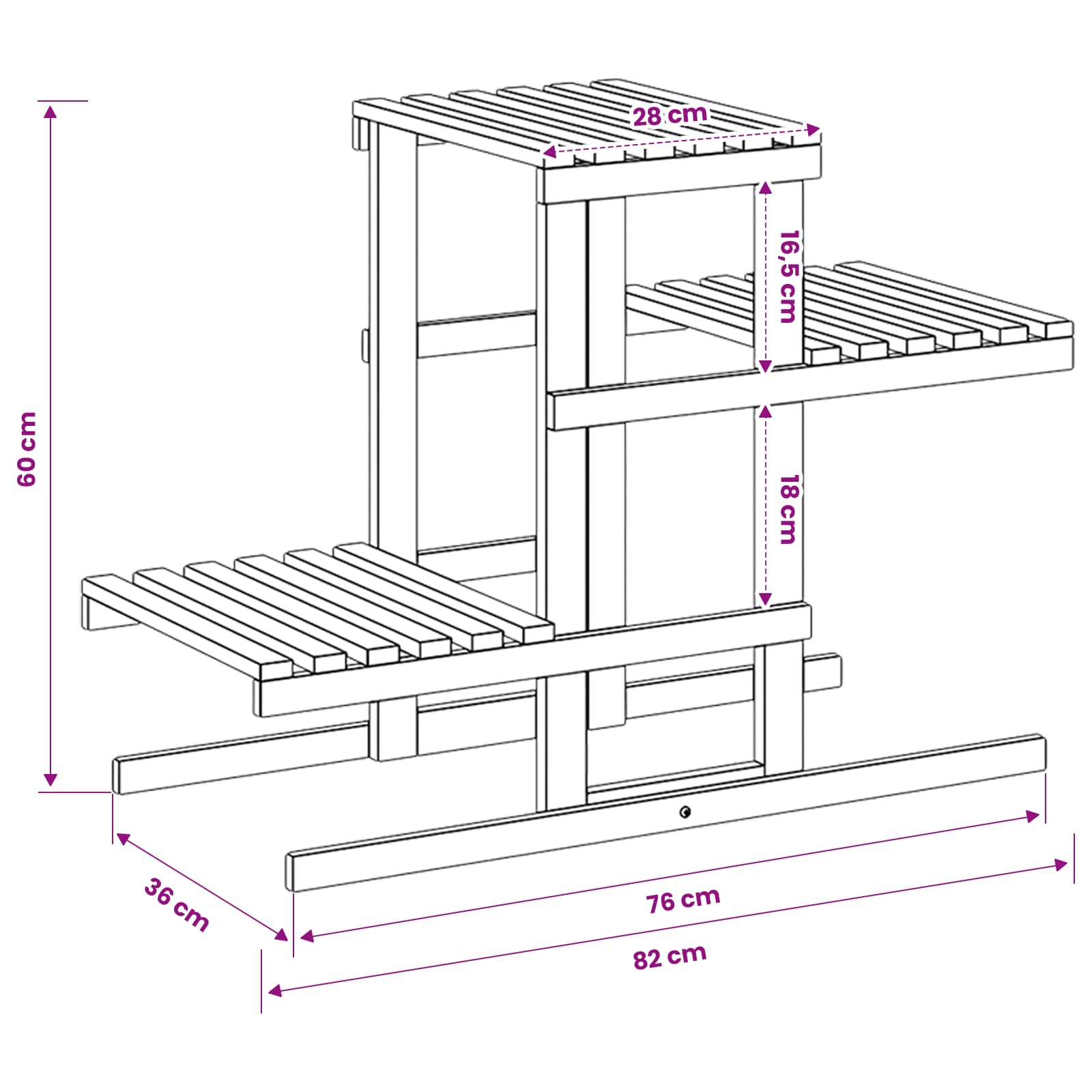 vidaXL Stojak na rośliny Biały 82 x 36 x 60 cm Lite Drewno Akacji