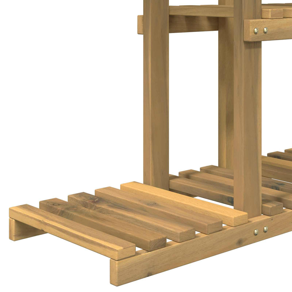 vidaXL Stojak na rośliny Biały 68 x 23,5 x 140 cm Lite Drewno Akacji