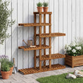 vidaXL Stojak na rośliny naturalny 93 x 25 x 114,5 cm