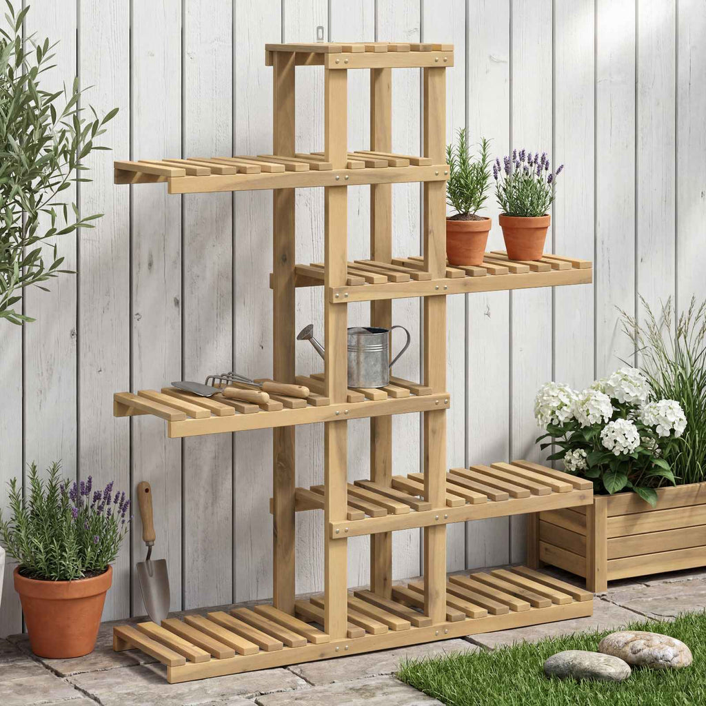 vidaXL Stojak na rośliny Biały 93 x 25 x 114,5 cm Lite Drewno Akacji