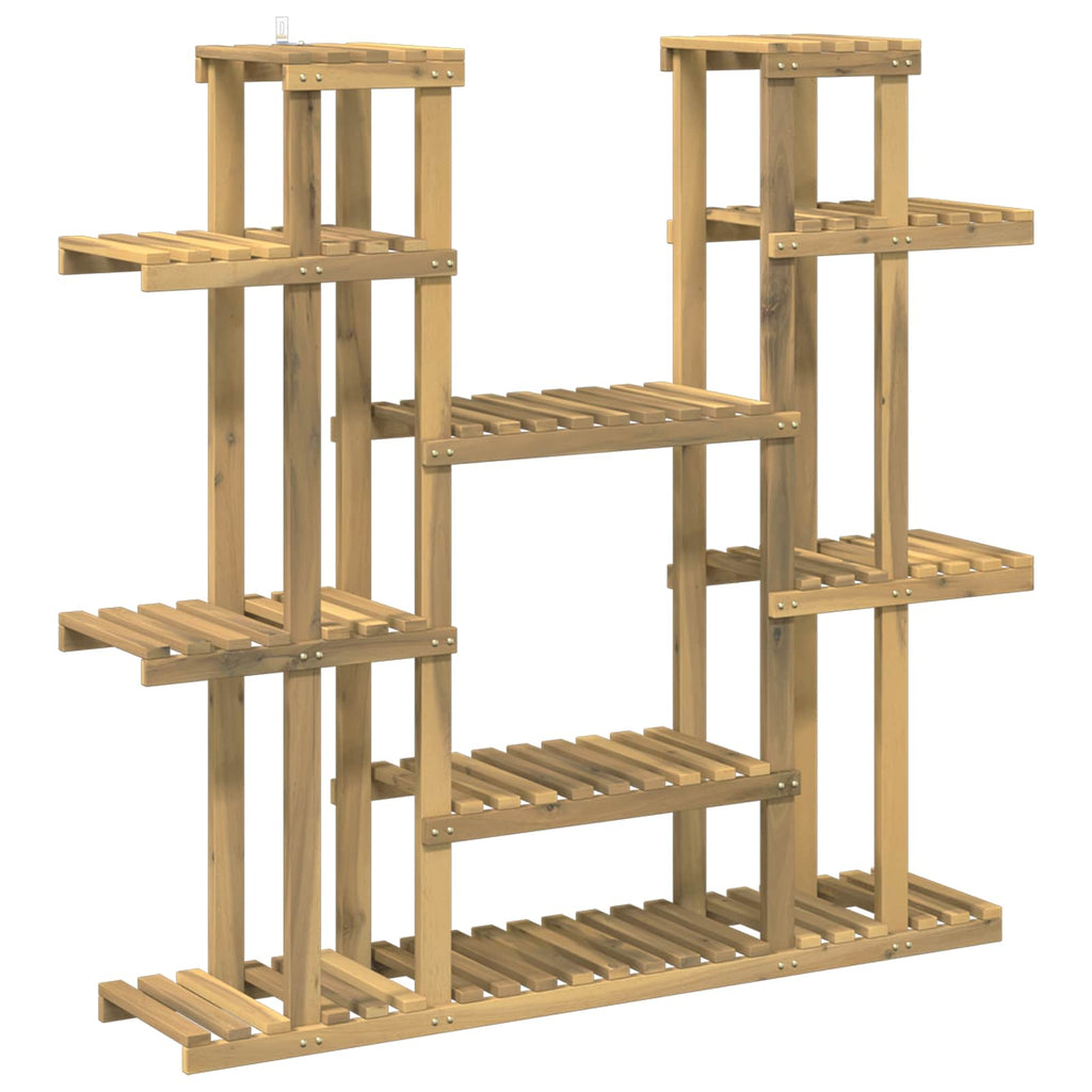 vidaXL Stojak na rośliny Biały 123 x 25 x 114,5 cm Lite Drewno Akacji