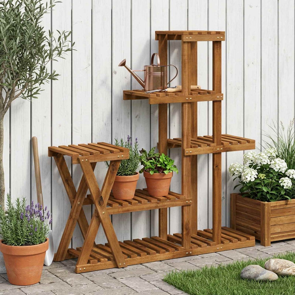vidaXL Stojak na rośliny naturalny 95 x 25 x 101,5 cm