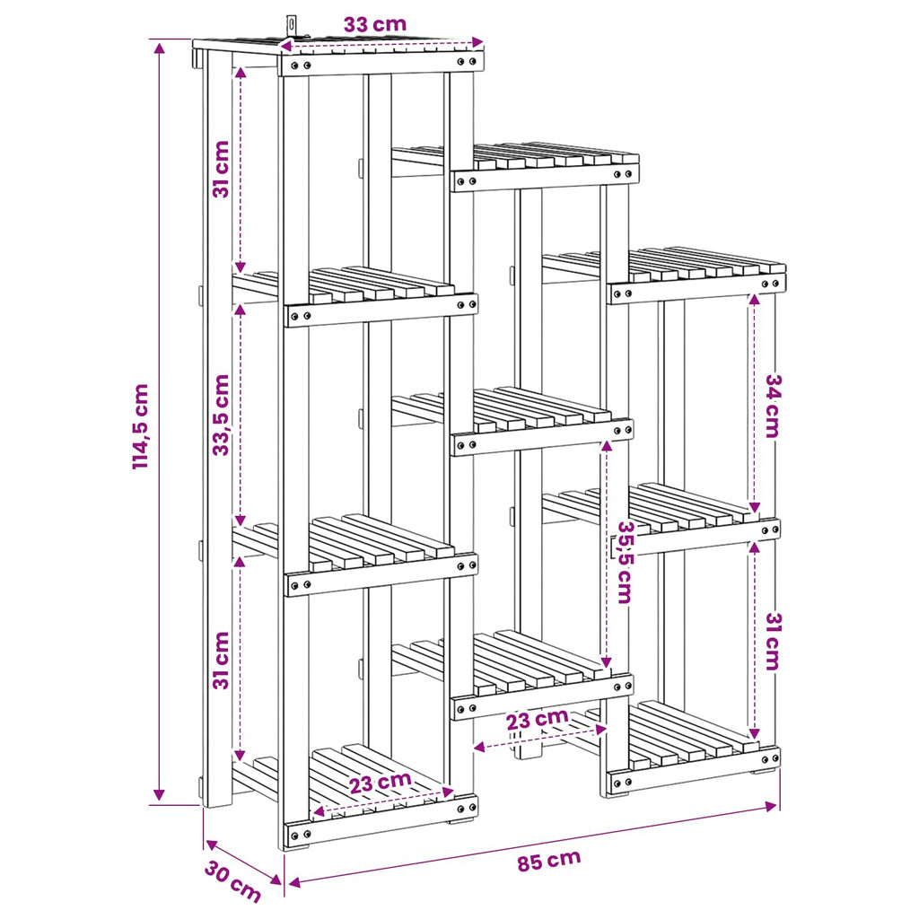 vidaXL Stojak na rośliny Biały 85 x 30 x 114,5 cm Lite Drewno Akacji