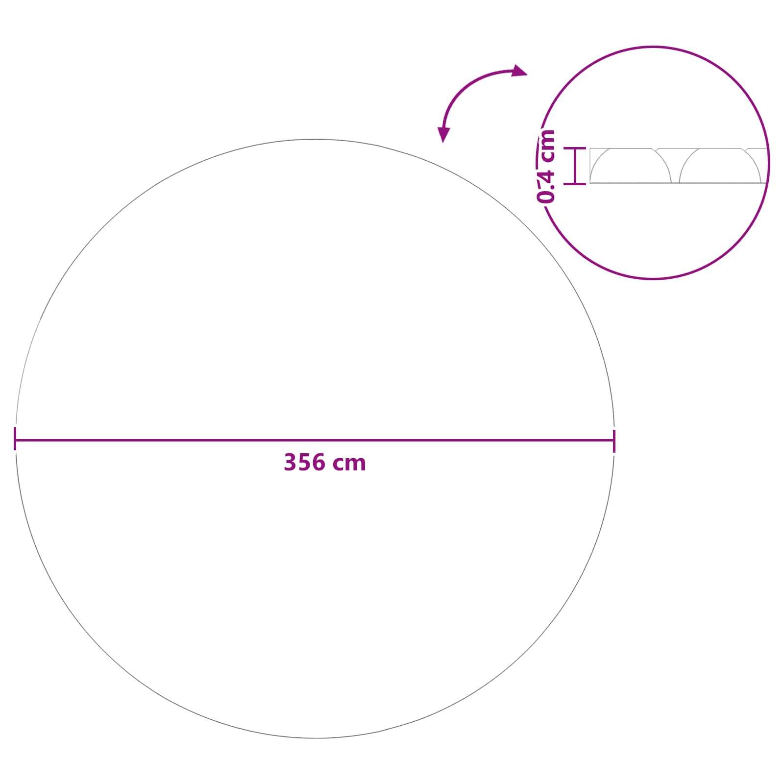 vidaXL Ochrona Basenowa Słoneczna Wysoka Jakość Ø 356 cm 200 μm
