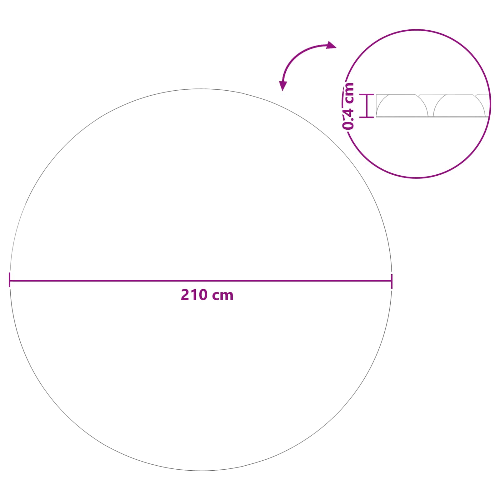 vidaXL Ochrona Basenowa Słoneczna Wysoka Jakość Ø 210 cm 200 μm