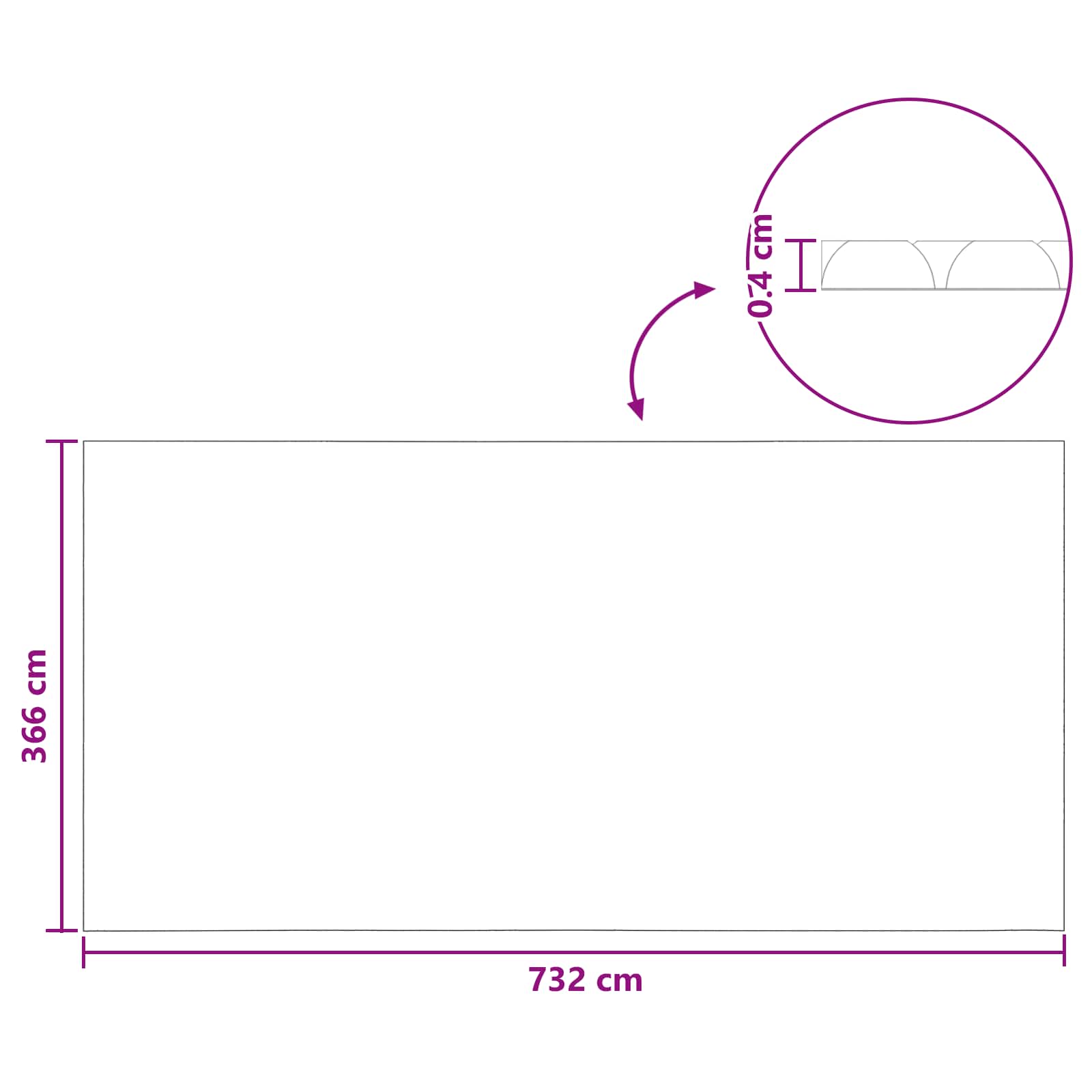 vidaXL Solarny pokrowiec na basen ekstra mocny 732 x 366 cm 400 μm PE