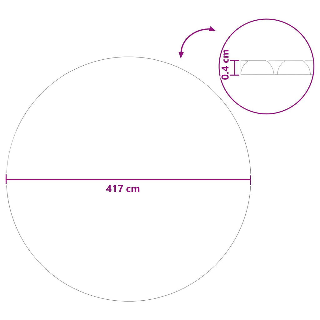 vidaXL Pokrywa Basenowa Solarna Extra Heavy Ø 417 cm 400 μm Okrągły PE
