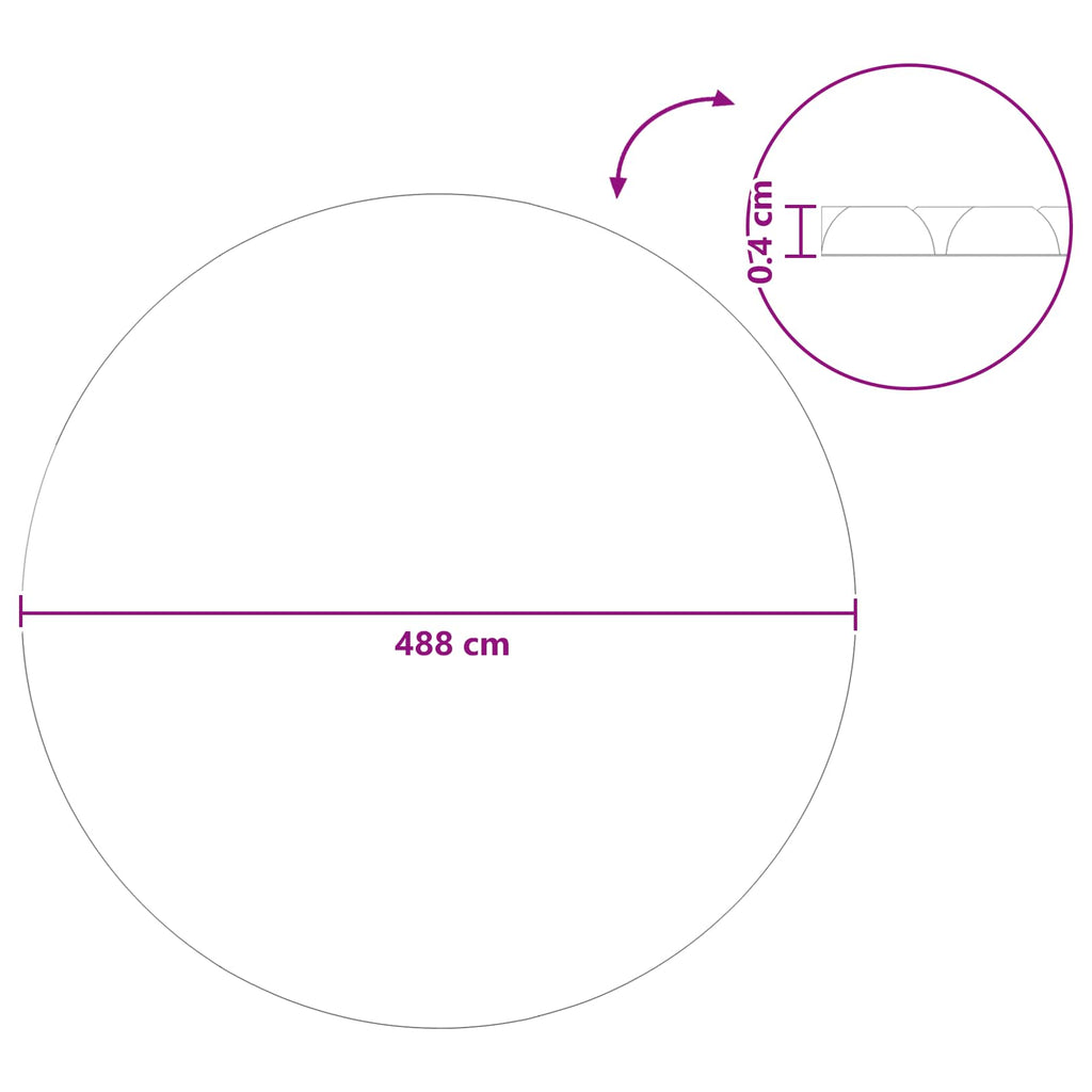 vidaXL Solarna pokrywa basenowa ekstra ciężka Ø 488 cm 400 μm Okrągły