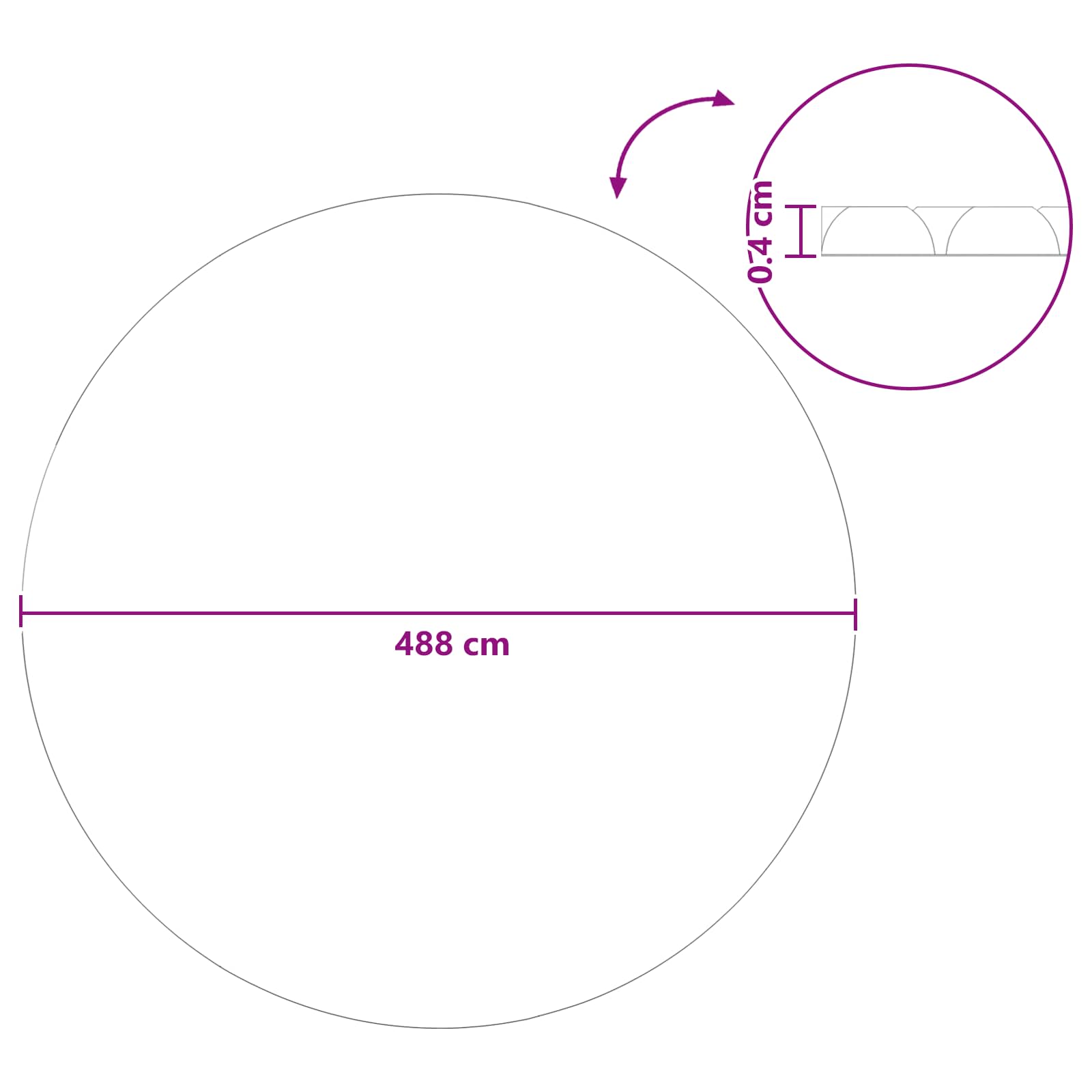 vidaXL Solarna pokrywa basenowa ekstra ciężka Ø 488 cm 400 μm Okrągły