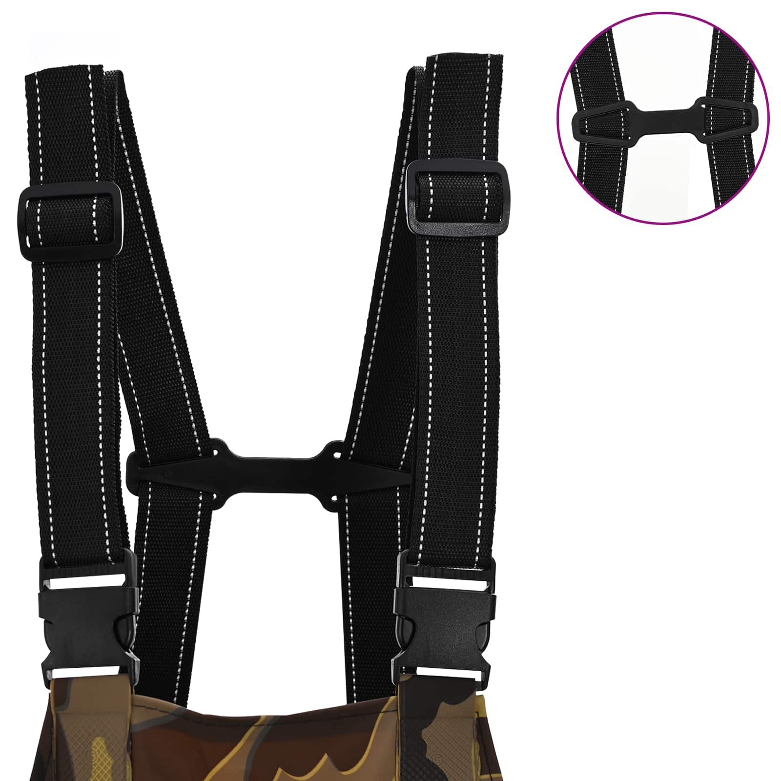 vidaXL Waders z butami Poliester powlekany PVC Rozmiar 46 Moro