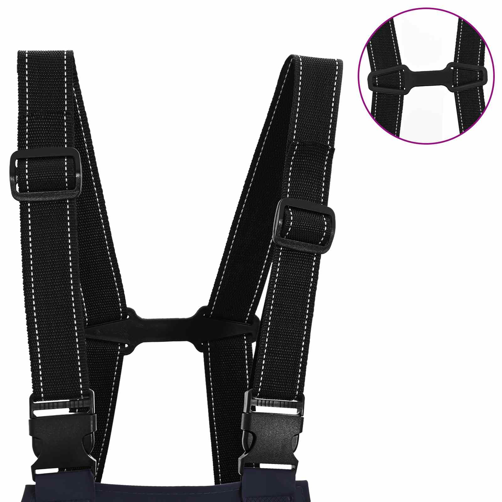 vidaXL Waders z butami Poliester powlekany PVC Rozmiar 38 niebieski