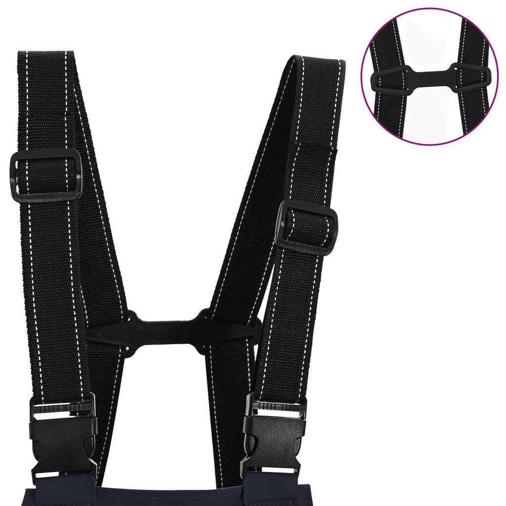 vidaXL Waders z butami Poliester powlekany PVC Rozmiar 43 niebieski
