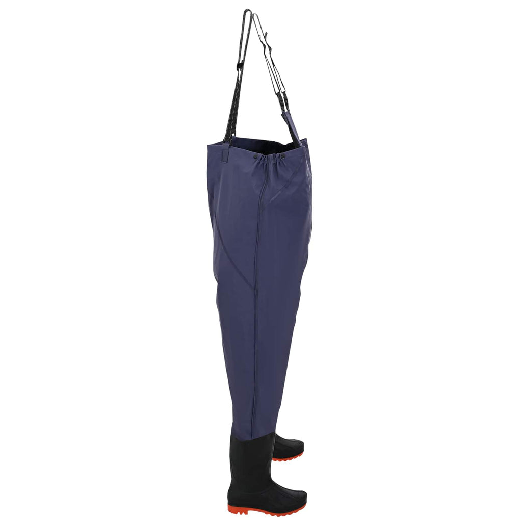 vidaXL Waders z butami Poliester powlekany PVC Rozmiar 44 niebieski