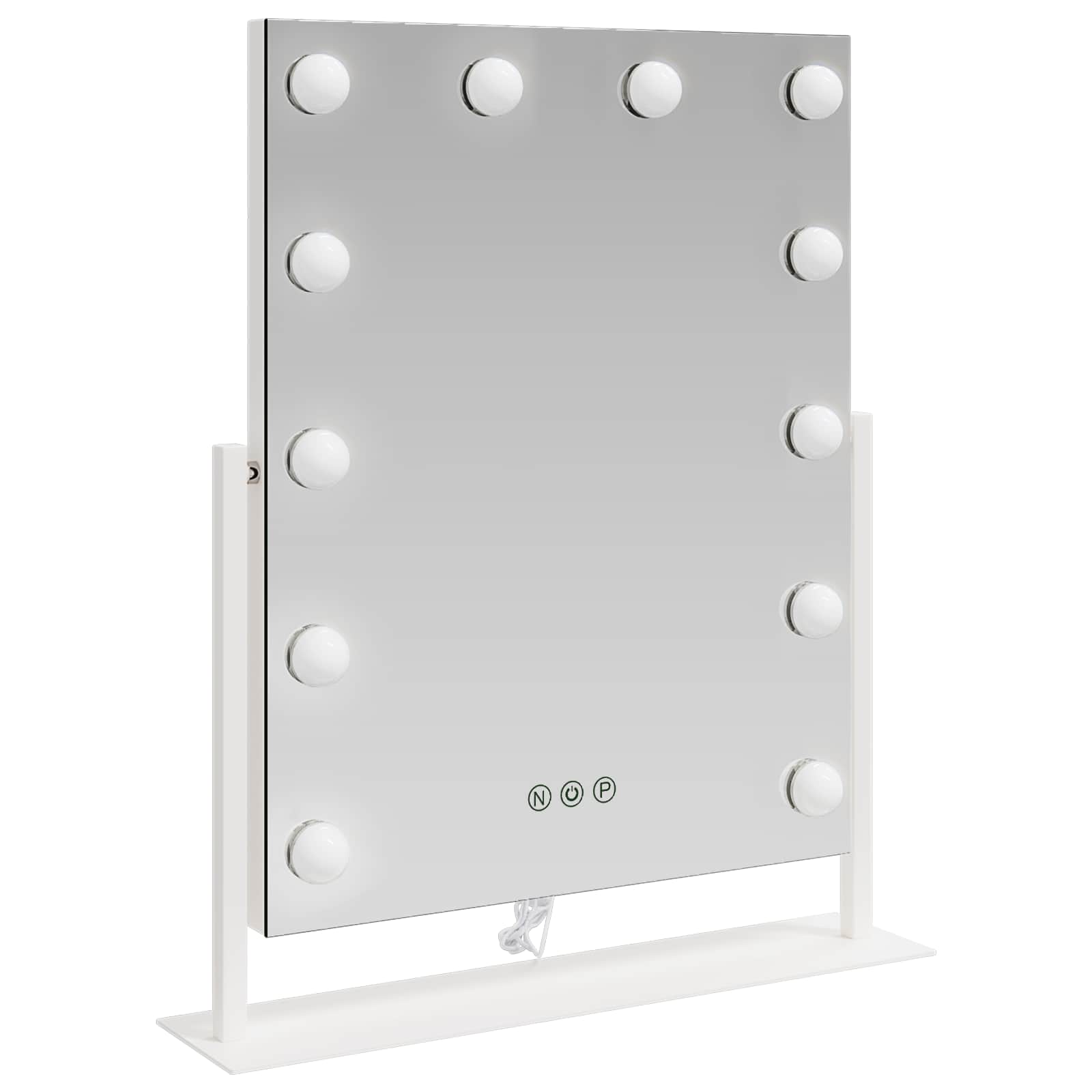 vidaXL Lustro LED do toaletki Biały 44 x 10 x 53 cm Szkło i stal