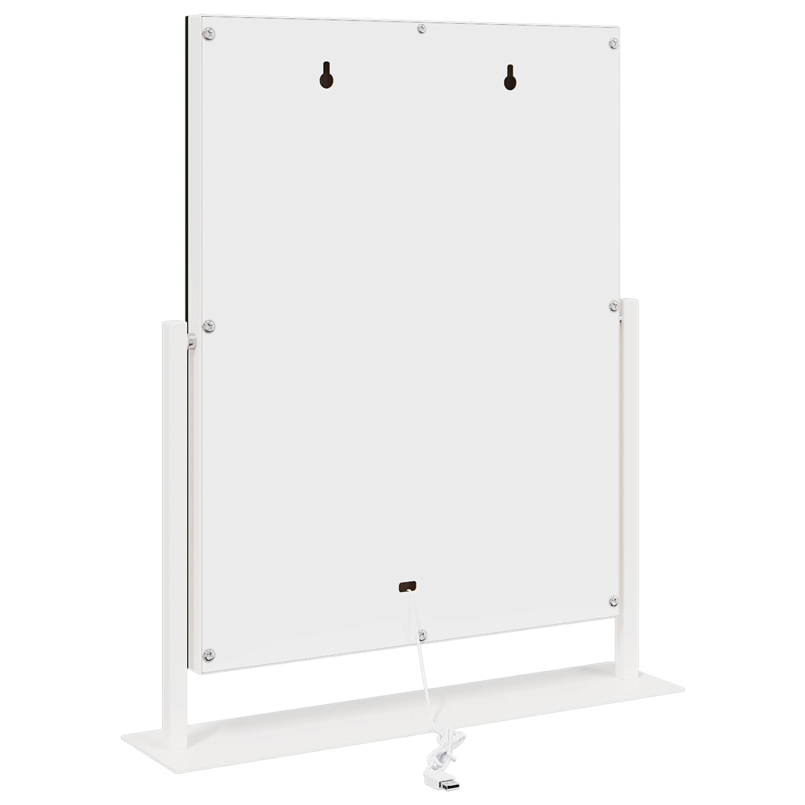 vidaXL Lustro LED do toaletki Biały 44 x 10 x 53 cm Szkło i stal