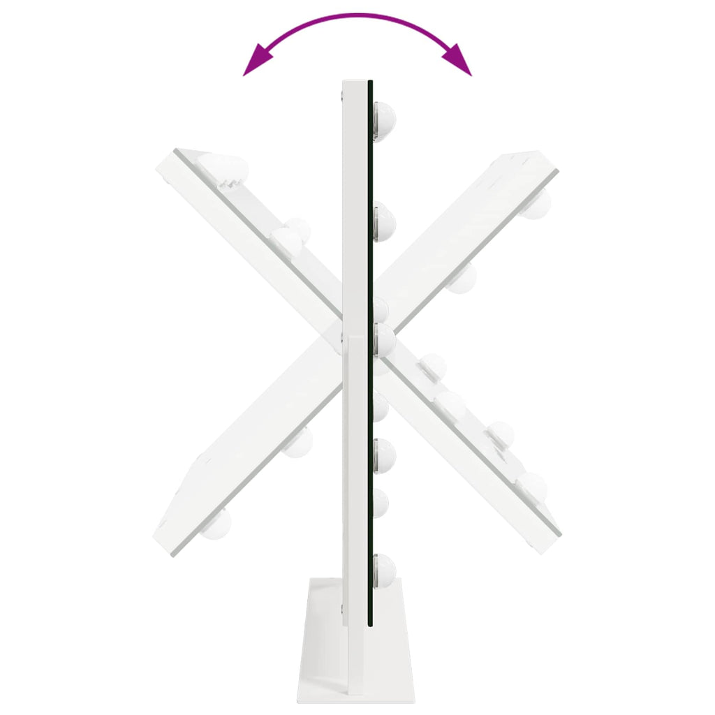 vidaXL Lustro LED do toaletki Biały 44 x 10 x 53 cm Szkło i stal