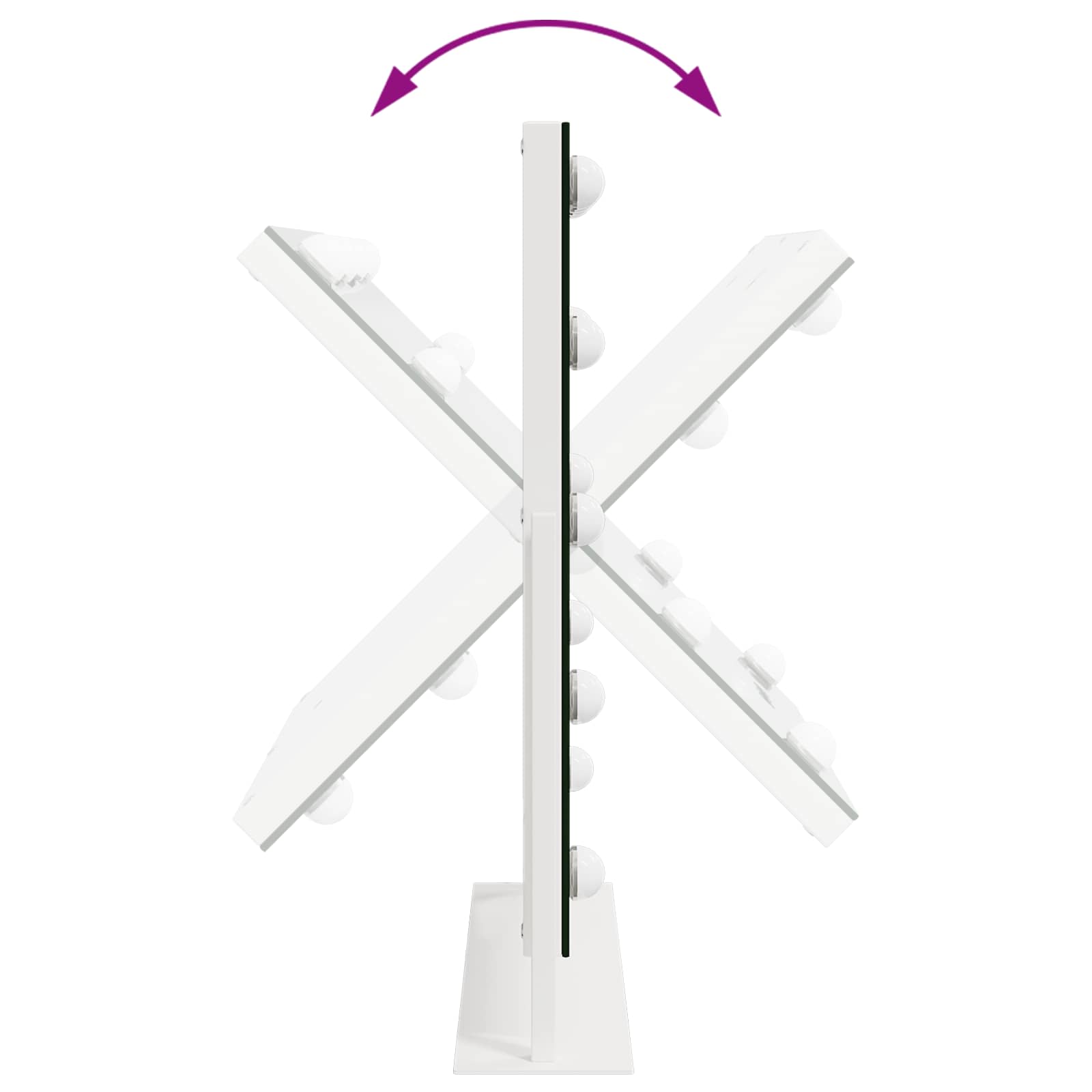 vidaXL Lustro LED do toaletki Biały 44 x 10 x 53 cm Szkło i stal