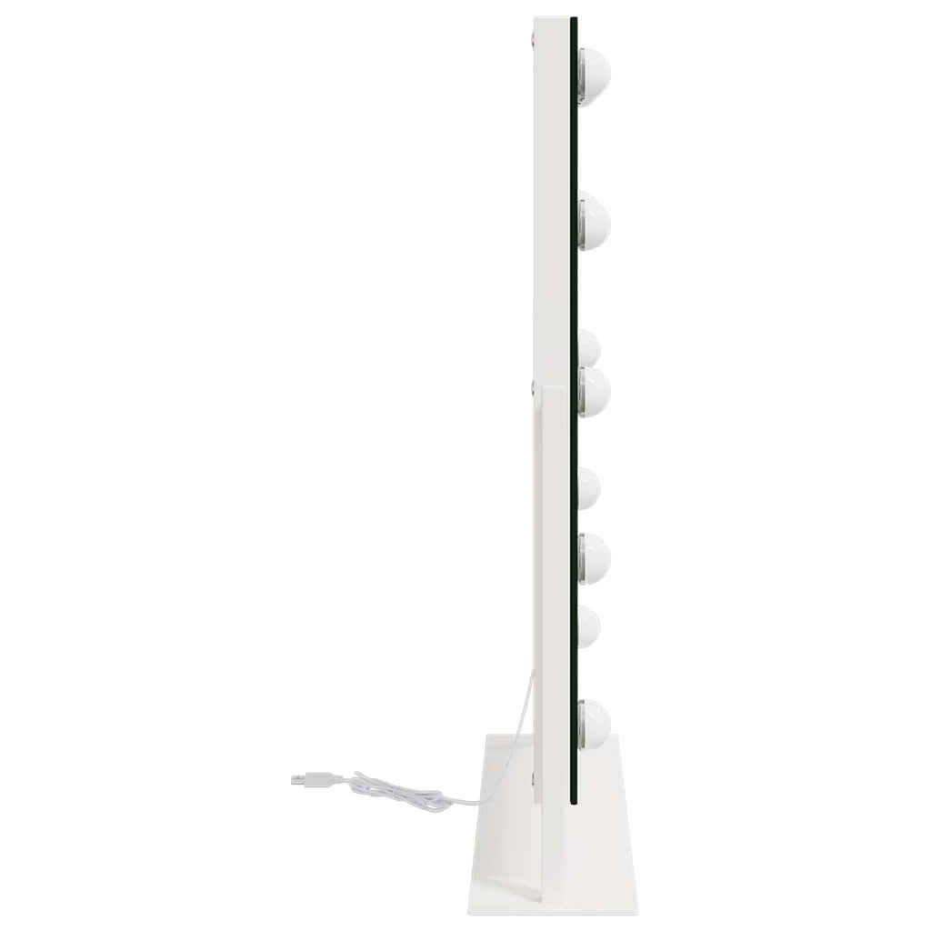 vidaXL Lustro LED do toaletki Biały 44 x 10 x 53 cm Szkło i stal