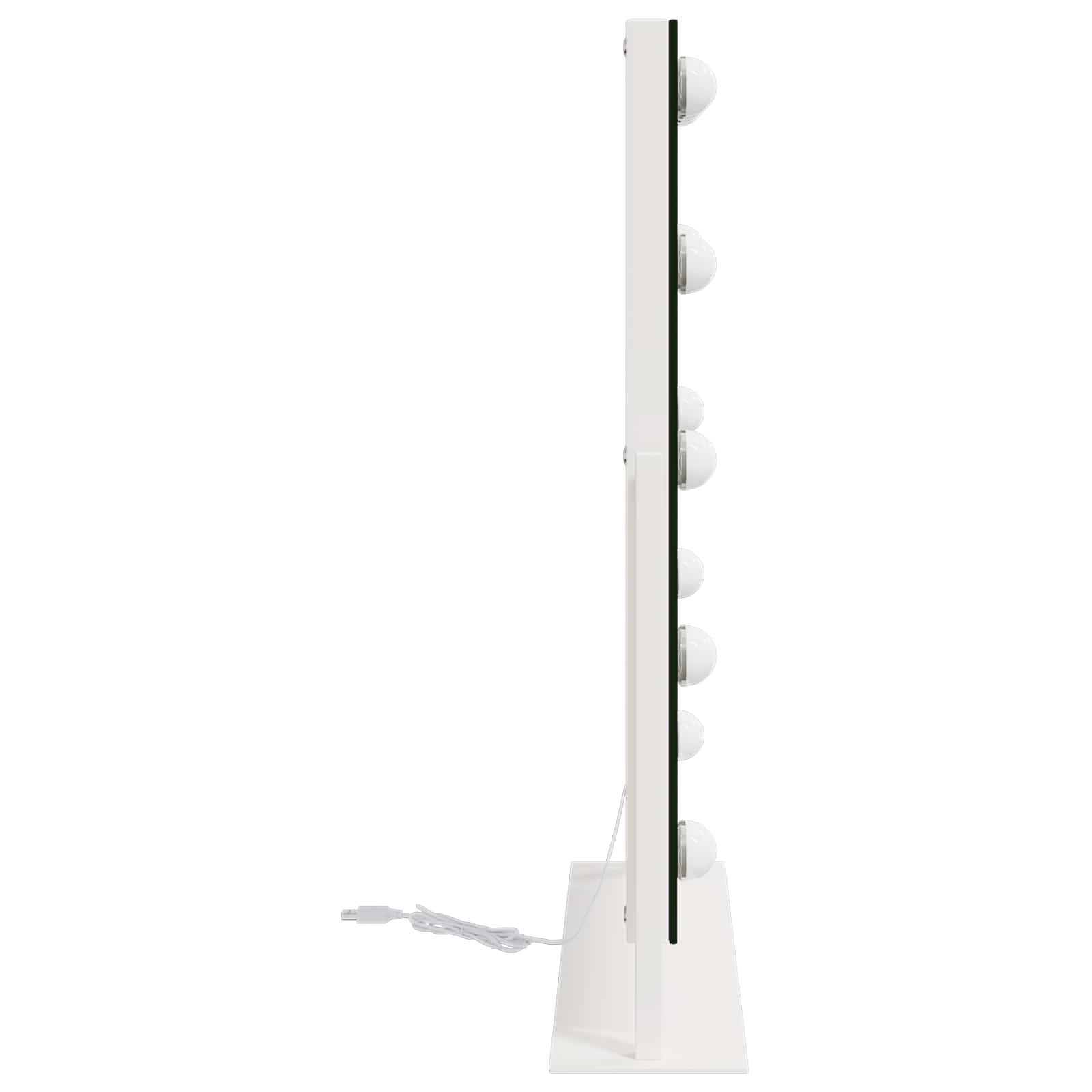 vidaXL Lustro LED do toaletki Biały 44 x 10 x 53 cm Szkło i stal