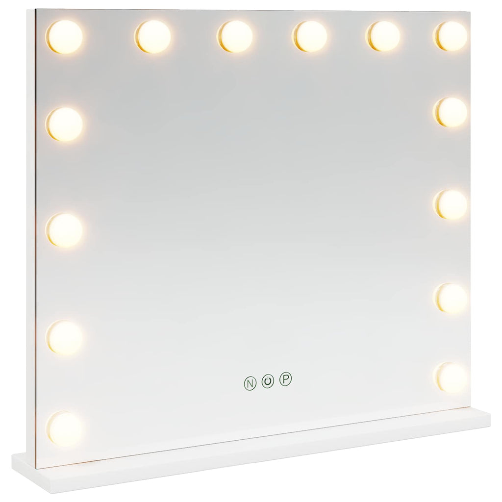 vidaXL Lustro LED do toaletki Biały 50 x 10 x 44 cm Szkło i stal