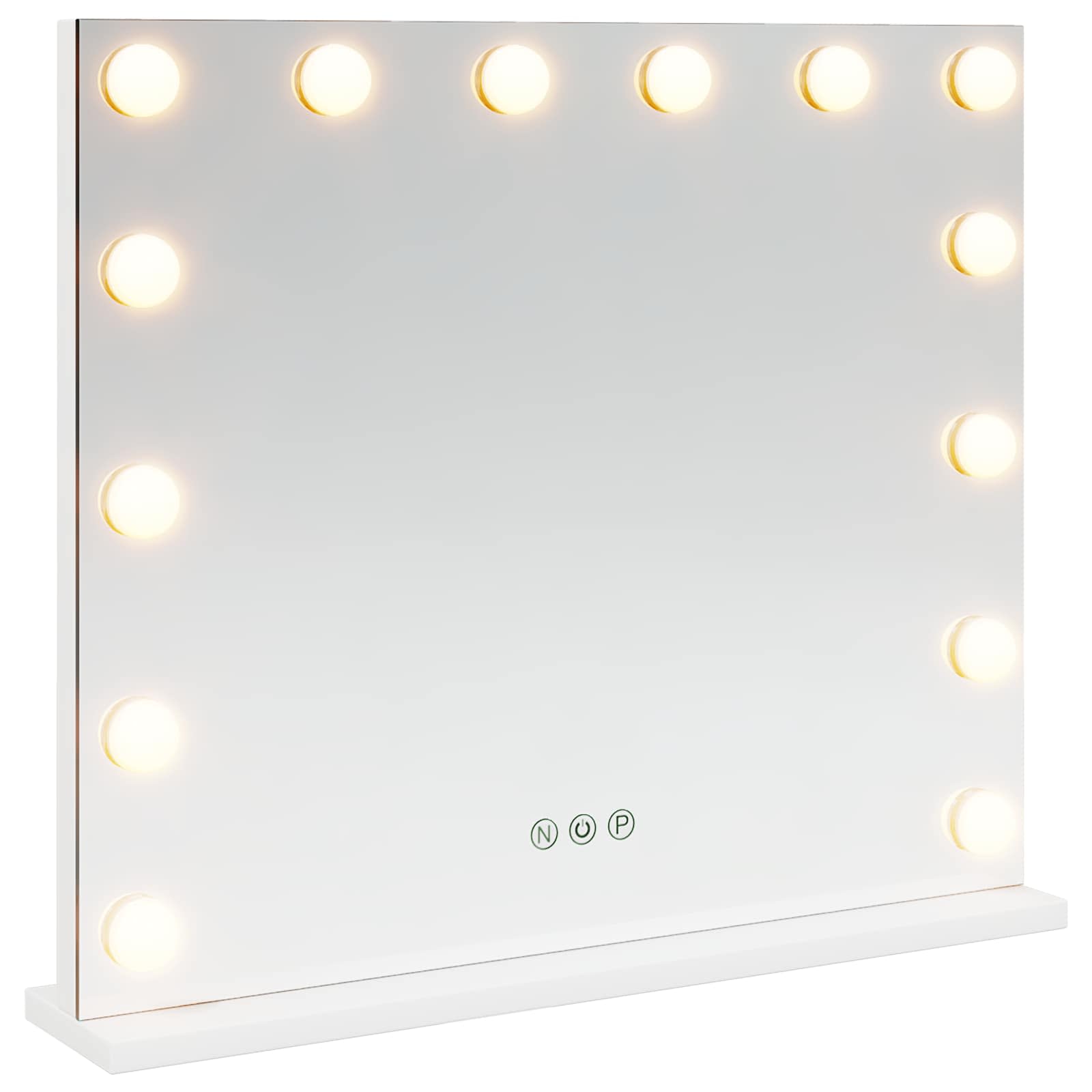 vidaXL Lustro LED do toaletki Biały 50 x 10 x 44 cm Szkło i stal