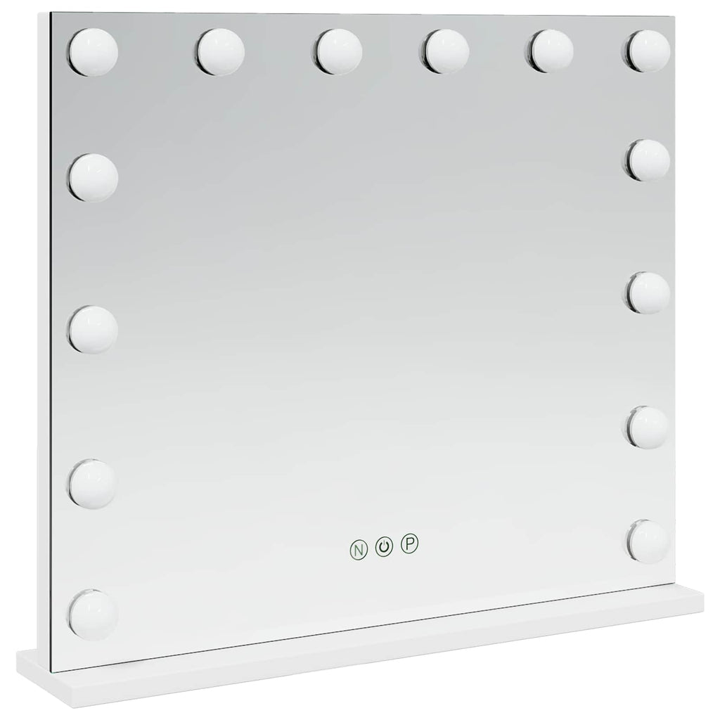 vidaXL Lustro LED do toaletki Biały 50 x 10 x 44 cm Szkło i stal