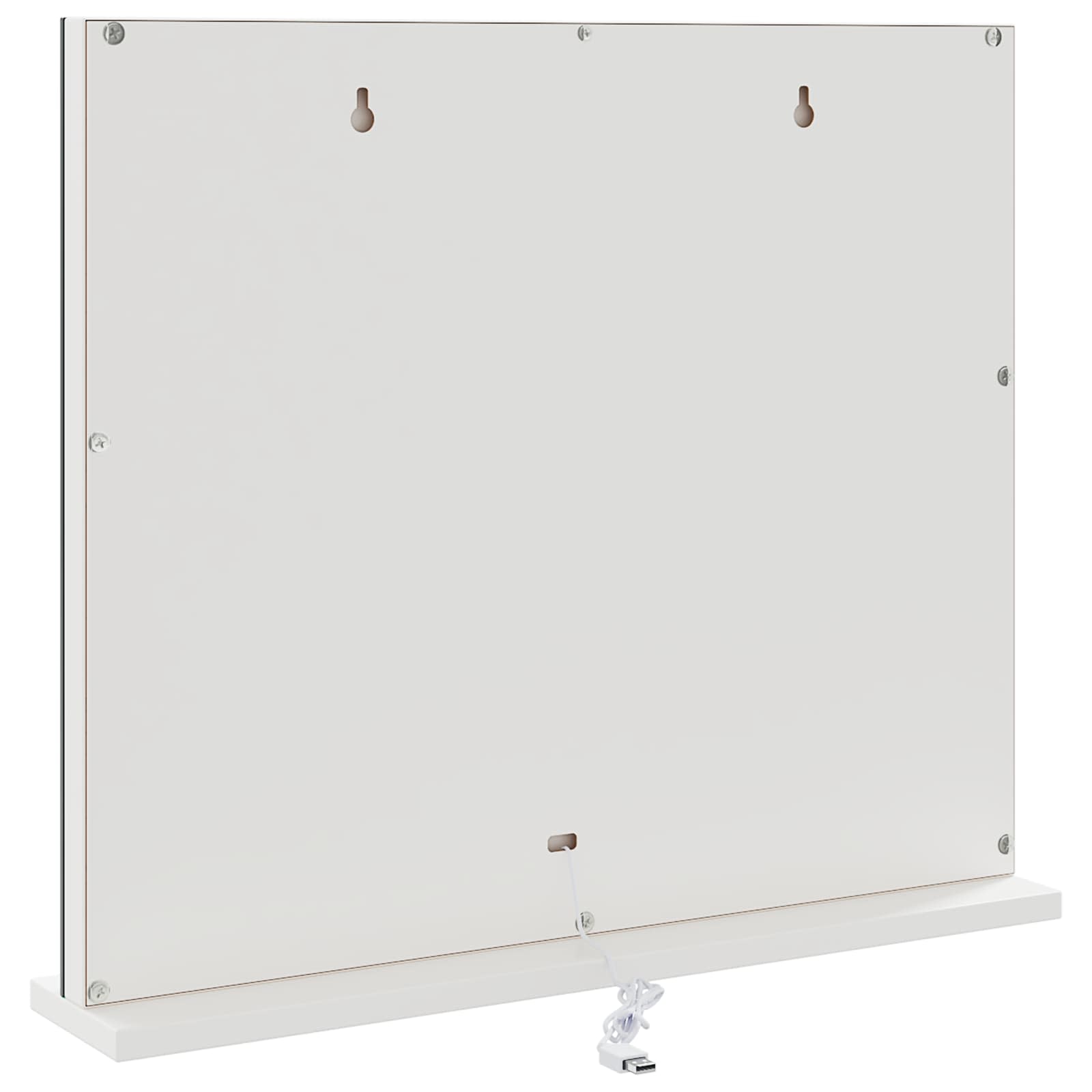vidaXL Lustro LED do toaletki Biały 50 x 10 x 44 cm Szkło i stal