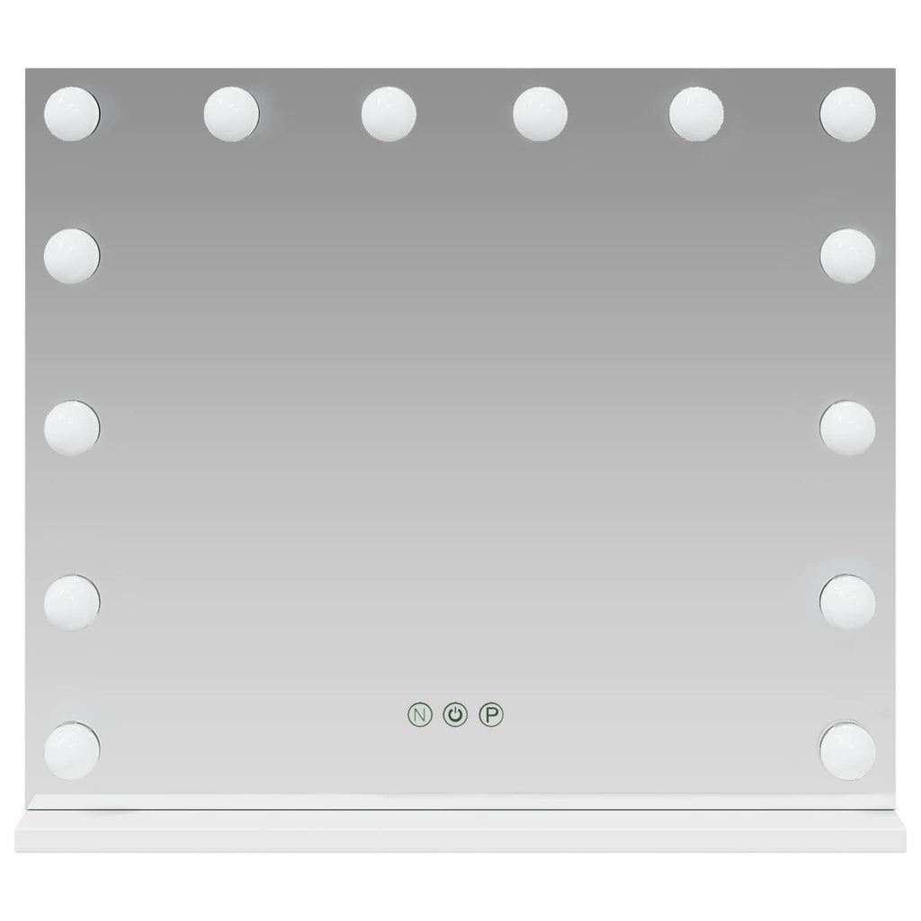 vidaXL Lustro LED do toaletki Biały 50 x 10 x 44 cm Szkło i stal