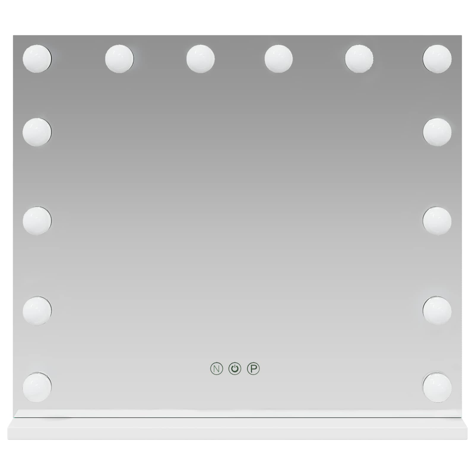 vidaXL Lustro LED do toaletki Biały 50 x 10 x 44 cm Szkło i stal