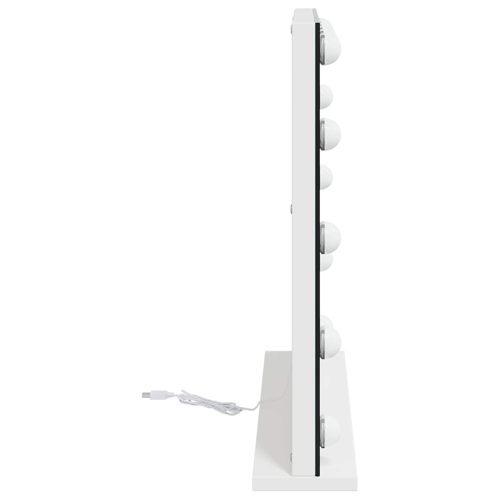 vidaXL Lustro LED do toaletki Biały 50 x 10 x 44 cm Szkło i stal