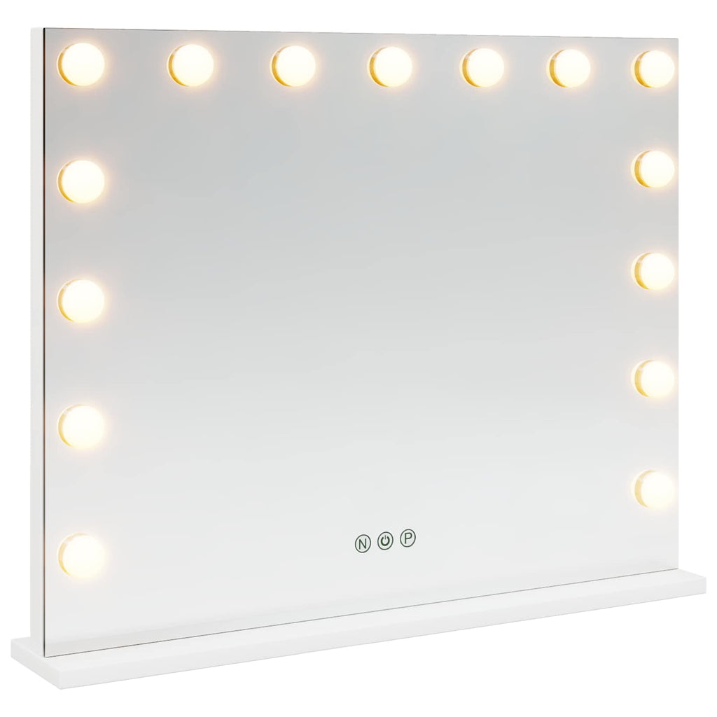 vidaXL Lustro LED do toaletki Biały 58 x 10 x 47 cm Szkło i stal