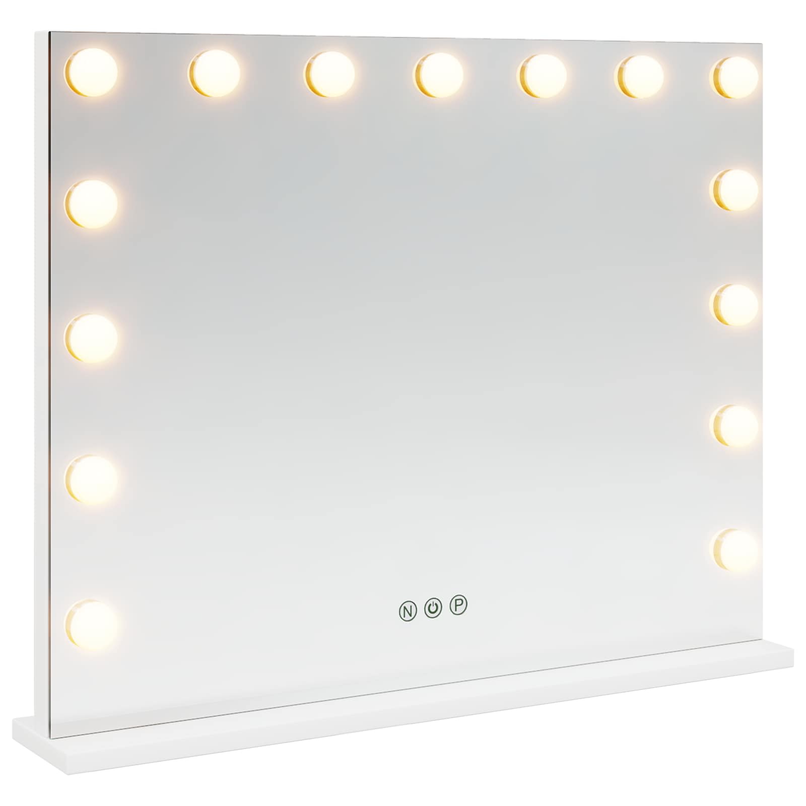 vidaXL Lustro LED do toaletki Biały 58 x 10 x 47 cm Szkło i stal