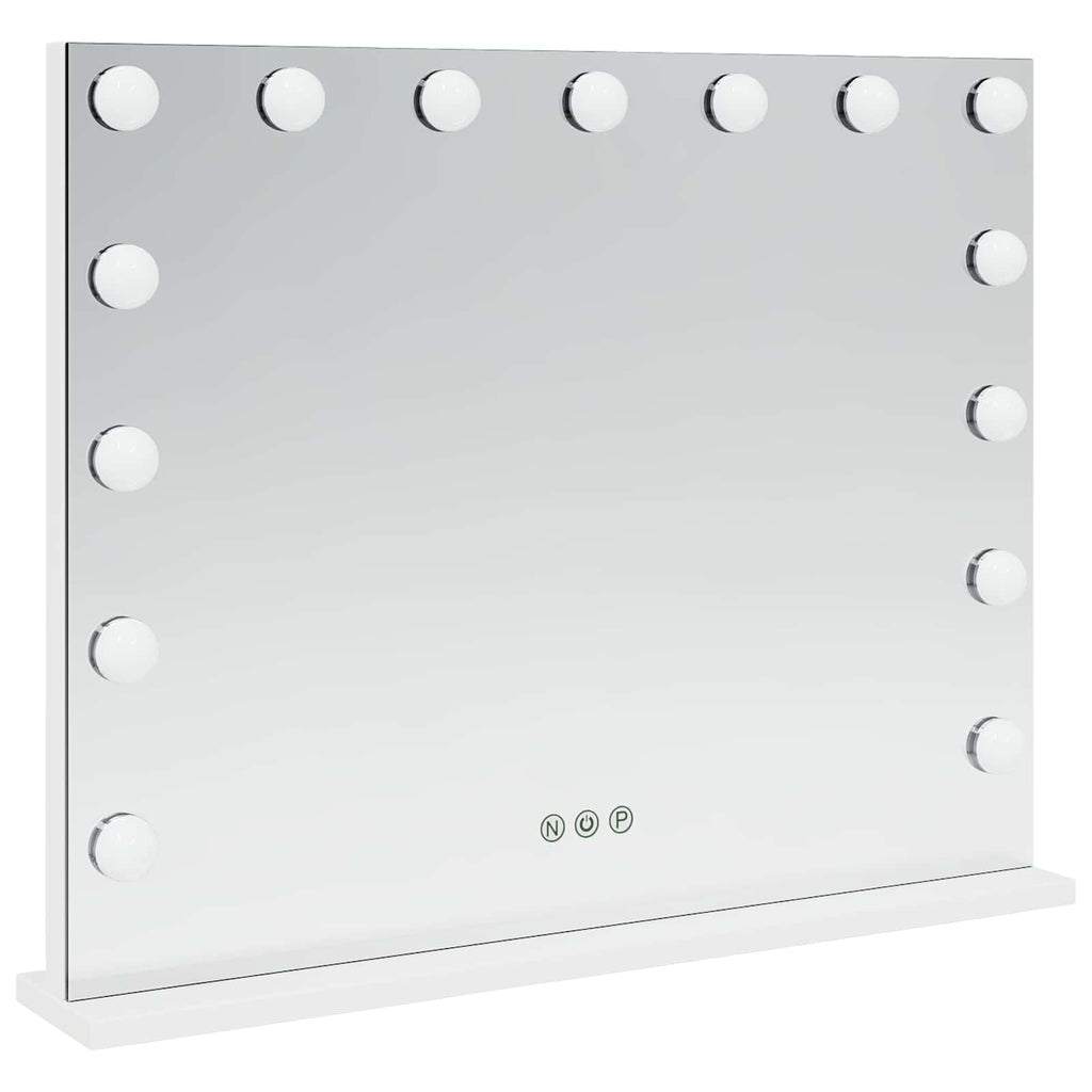 vidaXL Lustro LED do toaletki Biały 58 x 10 x 47 cm Szkło i stal