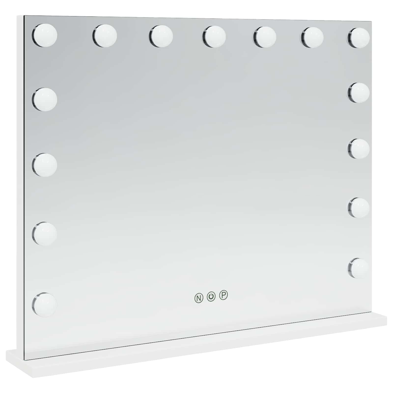 vidaXL Lustro LED do toaletki Biały 58 x 10 x 47 cm Szkło i stal