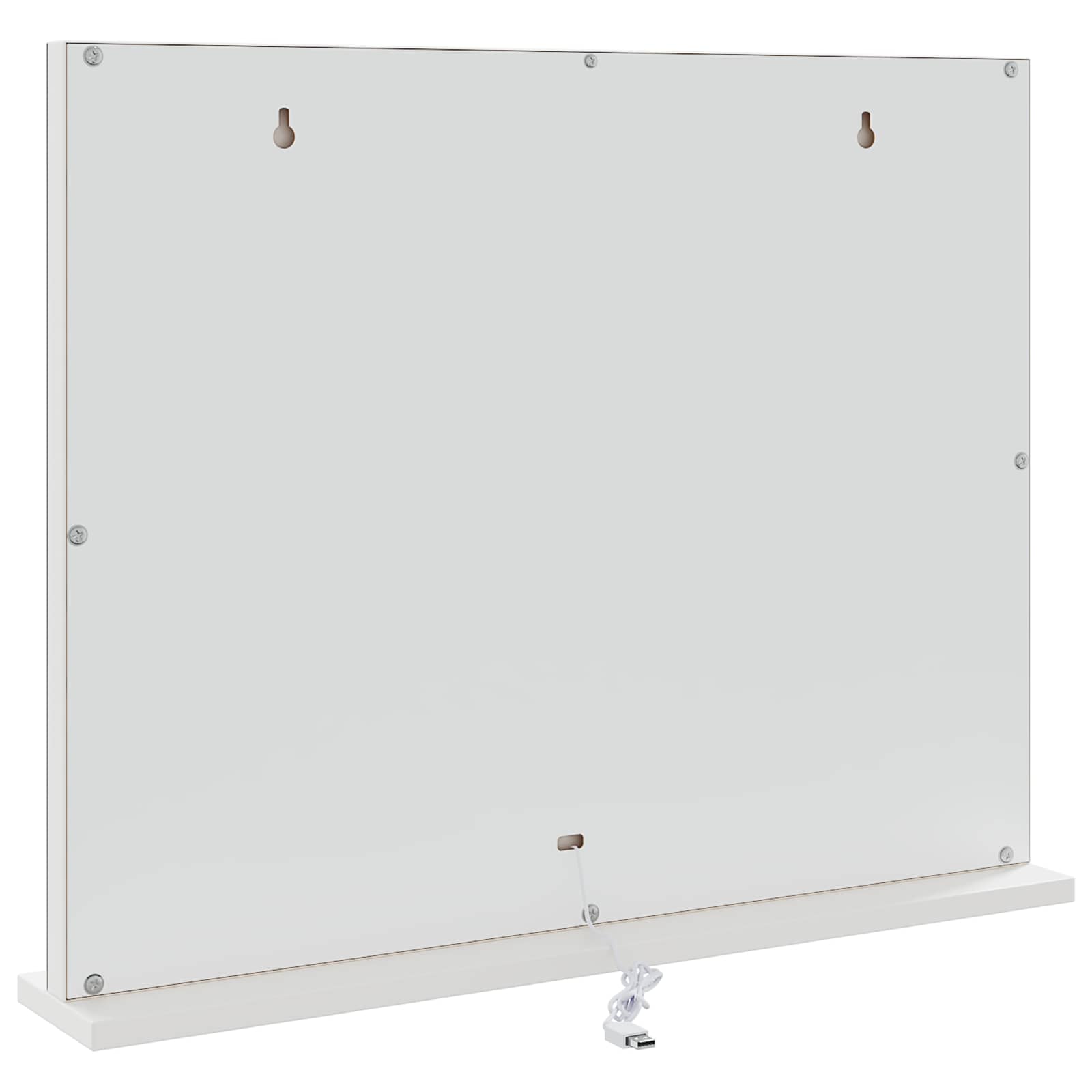 vidaXL Lustro LED do toaletki Biały 58 x 10 x 47 cm Szkło i stal