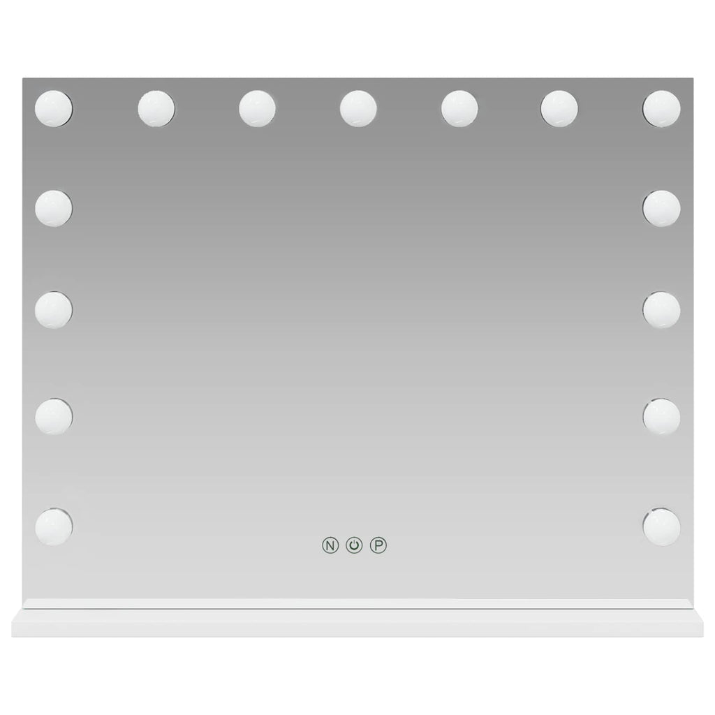 vidaXL Lustro LED do toaletki Biały 58 x 10 x 47 cm Szkło i stal