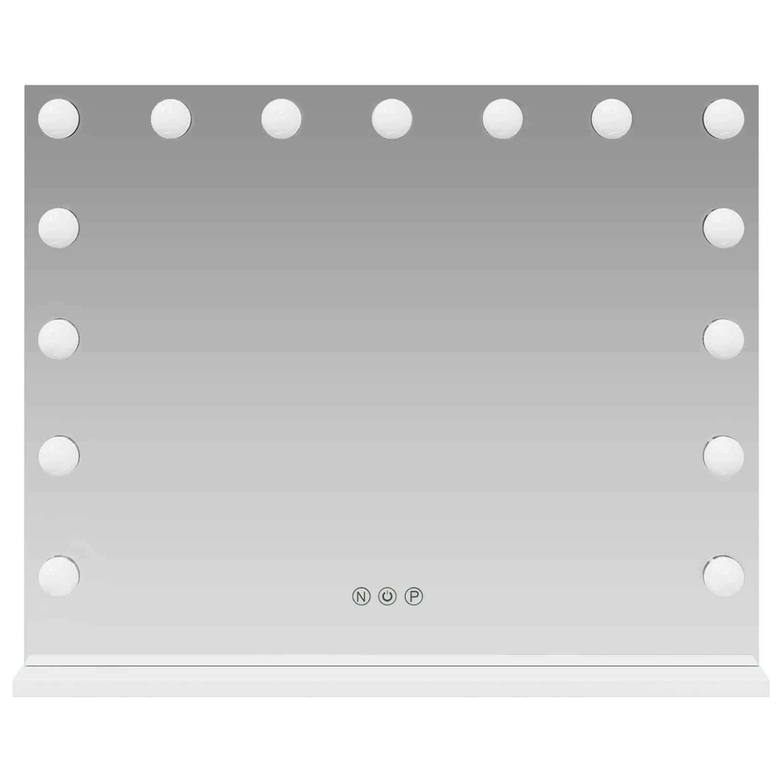 vidaXL Lustro LED do toaletki Biały 58 x 10 x 47 cm Szkło i stal